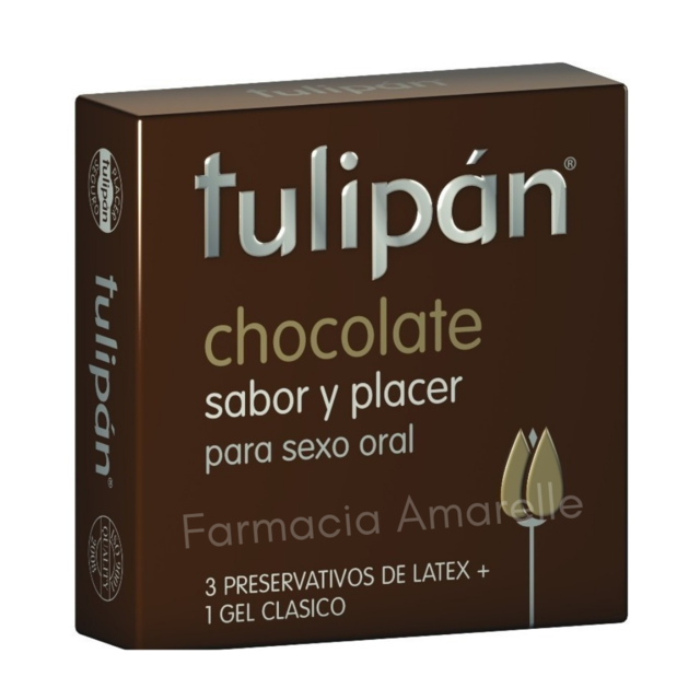 PRESERVATIVOS TULIPAN x 3 - CHOCOLATE - Amarelle