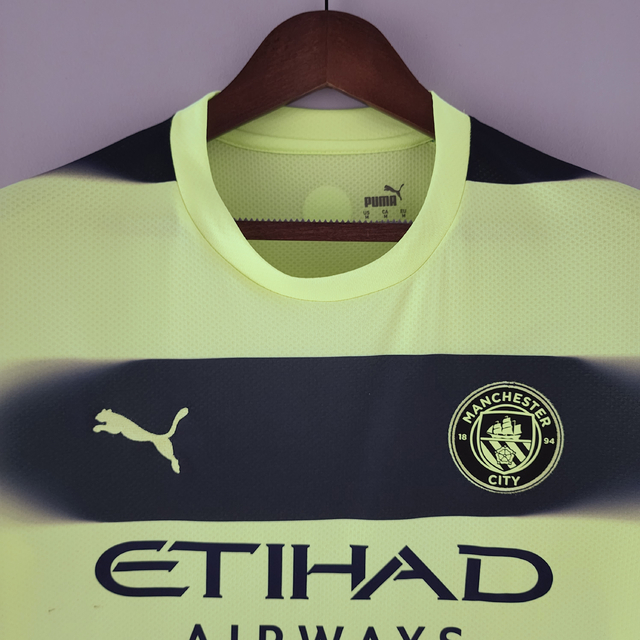 Camisa Manchester City 22/23-Torcedor Puma Masculina- Verde e azul