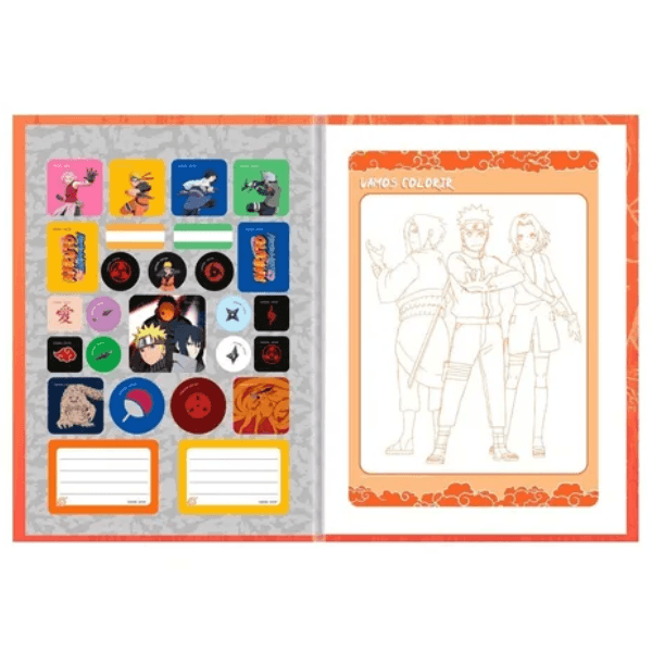 Caderno Naruto/Dragon Ball Brochurão 80 Fls C/4 Kit Completo - Tem