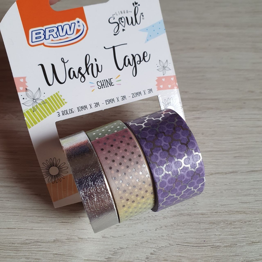 Washi Tape BRW Shine Kit com 3 unidades Imagicriar