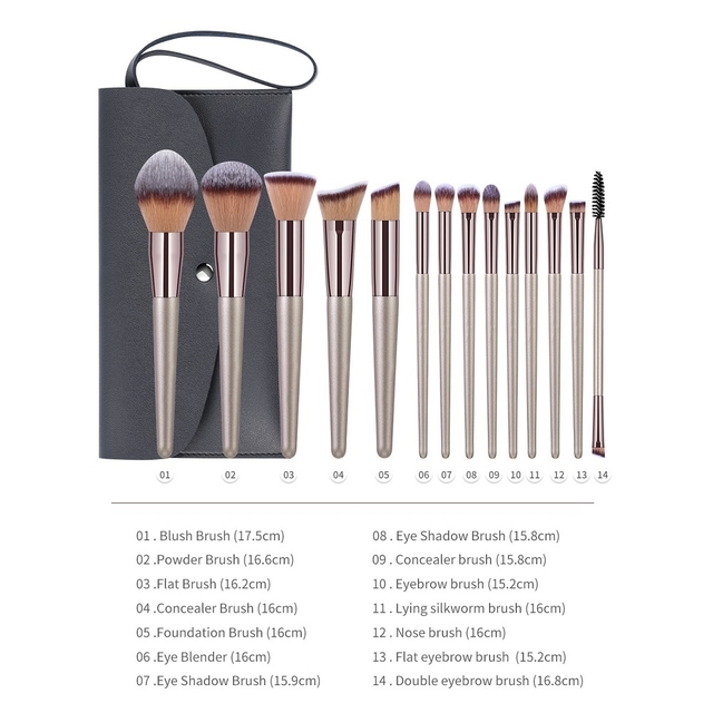 Set Kit 14 Brochas Pinceles P/maquillaje Profesional Daikon DKBM092107 Set Kit 14 Brochas Pinceles P/maquillaje Profesional Daikon DKBM092107