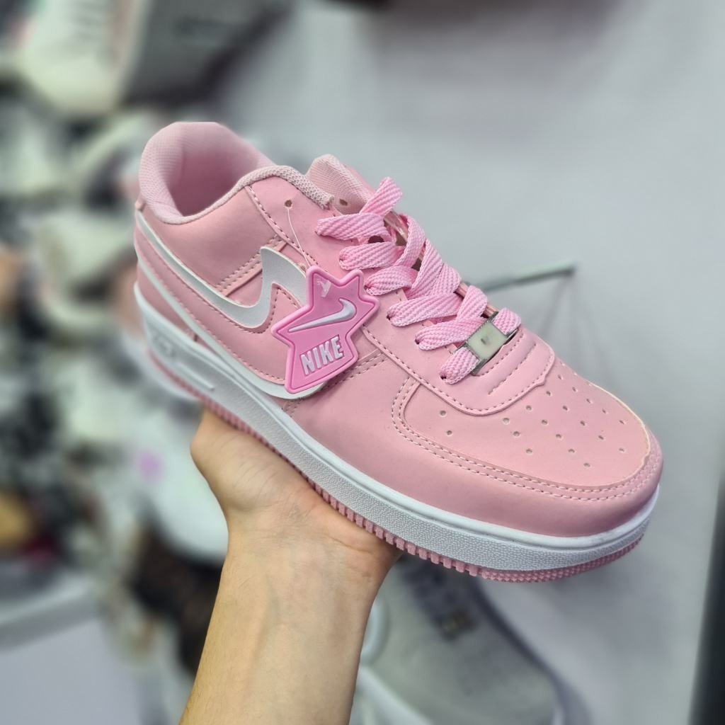 Tênis Feminino Nike Air Force 1 Rosa e Branco