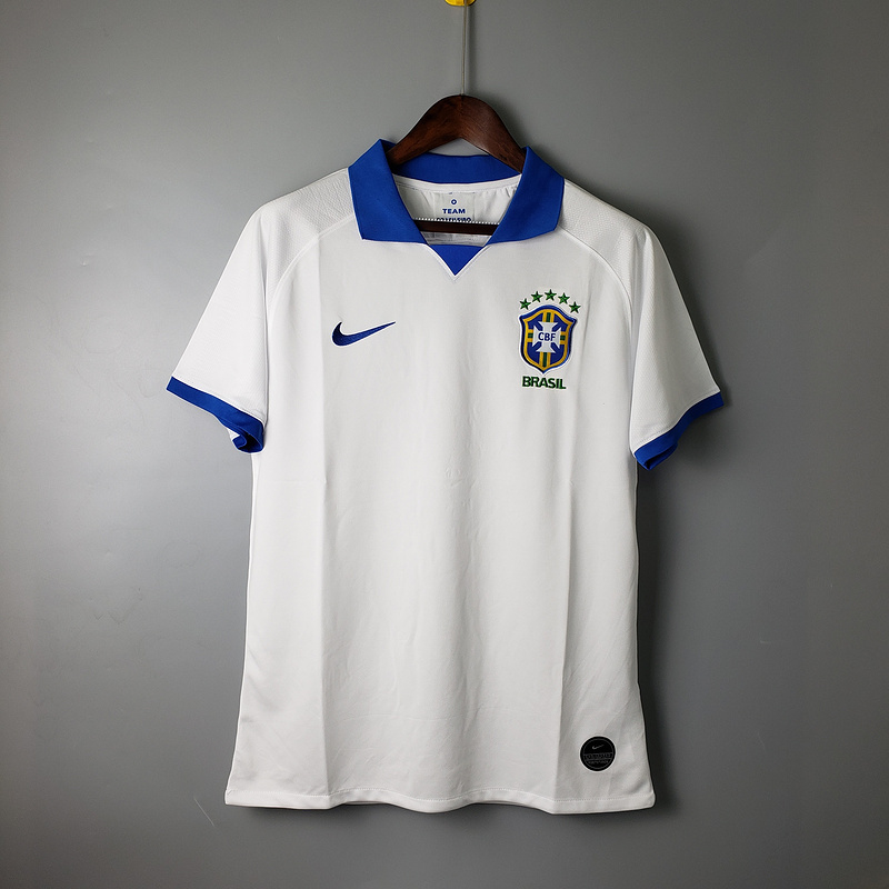 Camisa Seleção Brasileira Branca e Azul (Personalizada)