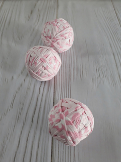 Trapillo ovillado * rosa y blanco estampado (244) - Hilaria