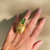 Green Tourmaline Pharaonic Scarab Ring - Silene Iole | Joalheria artesanal | Brasil