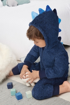 Macacão Infantil Fleece (soft) com Capuz | Dinossauro
