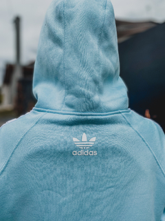 blue adidas moletom com capuz