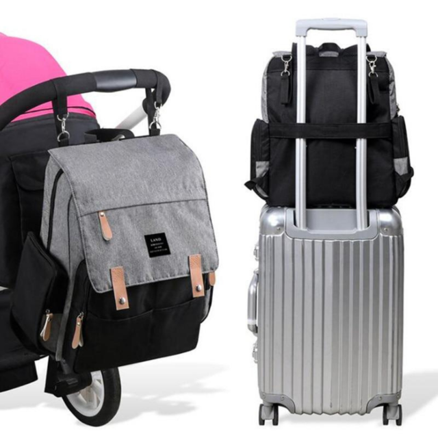 Mochila maternal NEW LAND - Gris con negro