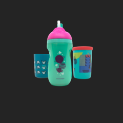 Combo x3 Vasos - Straw Cup + Involcable + 360° Sin Asas - Tommee Tippee Argentina