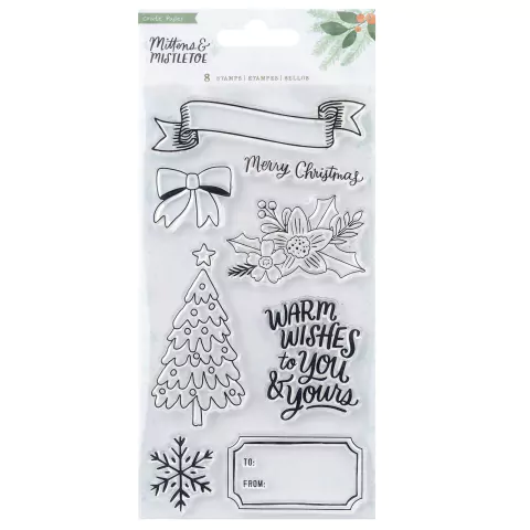 Crate Paper Mittens and Mistletoe Collection Clear Acrylic Stamps