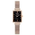Imagem do Relógios femininos da marca Gaiety Fashion Square feminino relógio de quartzo conjunto de pulseiras mostrador verde simples rosa ouro malha relógios femininos de luxo