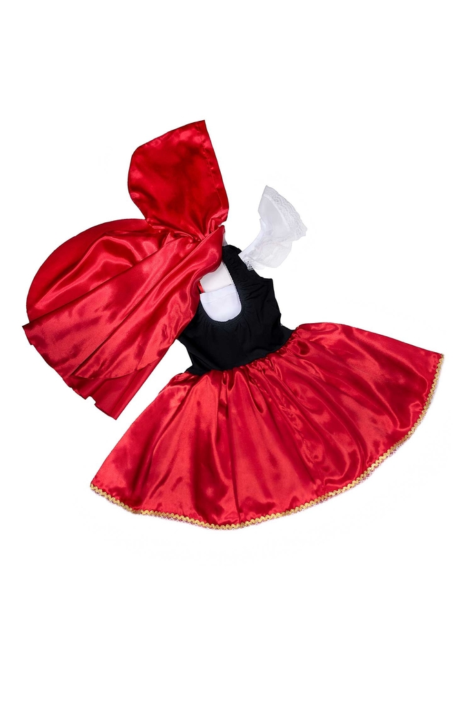 Fantasia Chapeuzinho Vermelho com Capa costurada no Vestido
