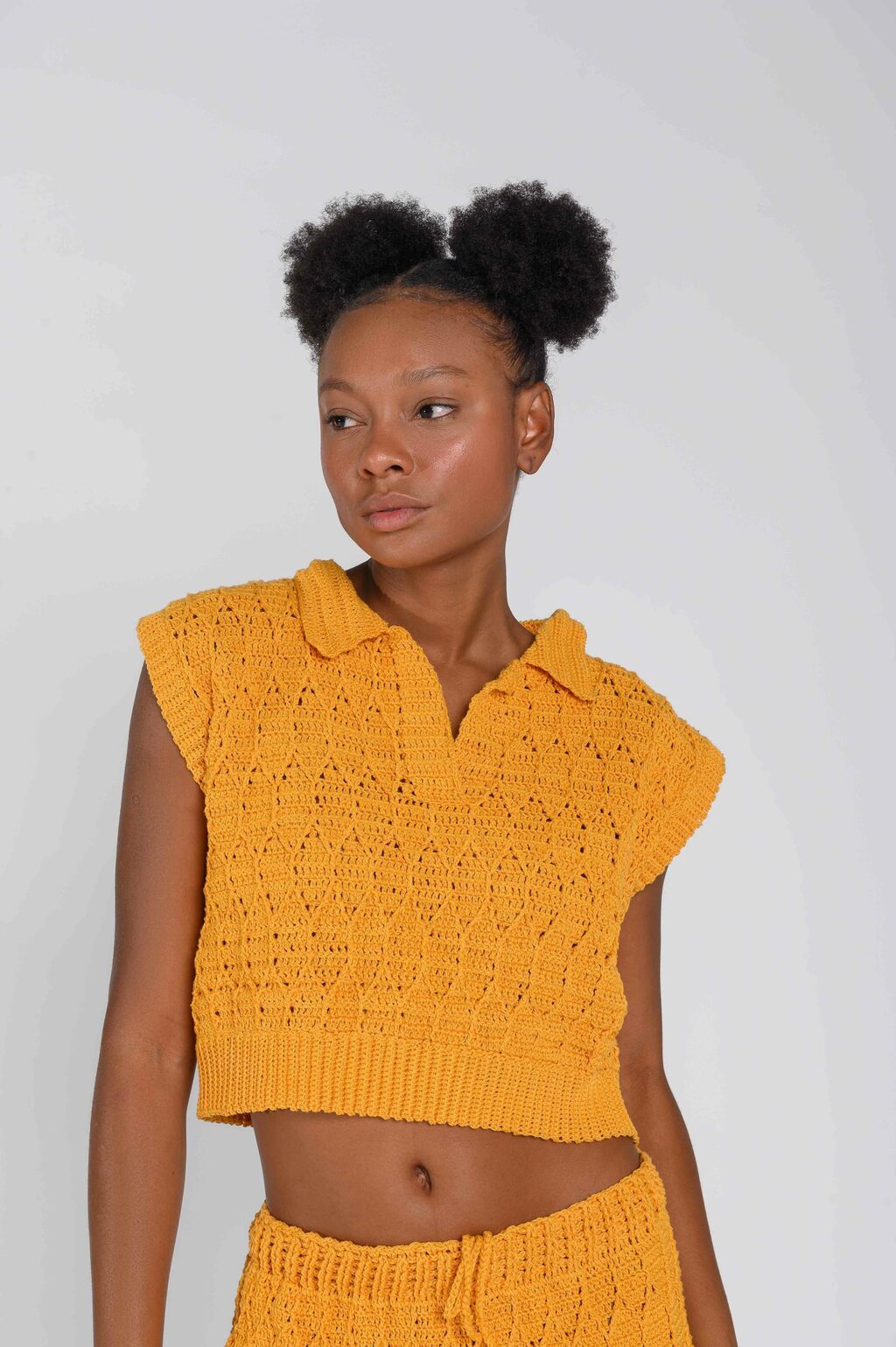 Pray Big Cropped Tank, Mustard main image 1