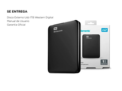 Disco Externo Western Digital 1tb USB 3.0 Elements HDD Portátil