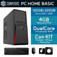 PC Desktop Home Basic AMD Dual Core 4gb RAM 120gb SSD 320gb HDD MDC - comprar online