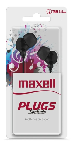 AURICULARES MAXELL PLUGS C MIC STEREO BUDS NEGRO - comprar online