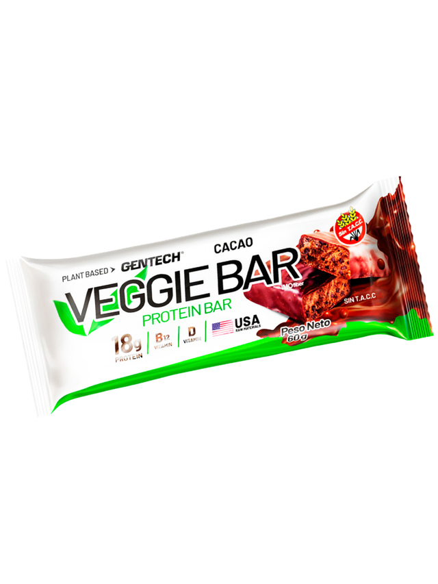 VEGGIE PROTEIN BAR 60 GRS CACAO (BOX 10 BARS)