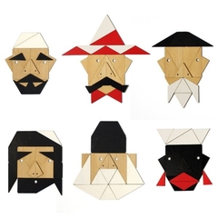 Rompecabezas Puzzle Libre De Madera 3 Colores Trianguland en internet