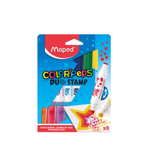 Marcadores Duo Stamp Color Peps X8 Sellos Maped