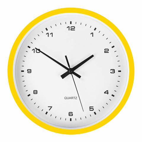 Reloj De Pared Con Agujas Amarillo 20cm Grande Decoración