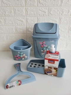 Kit pia completo azul flores