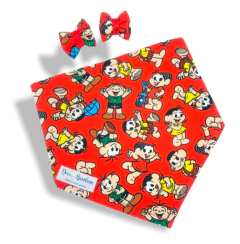 Bandana e lacinhos Turma da Mônica para pet