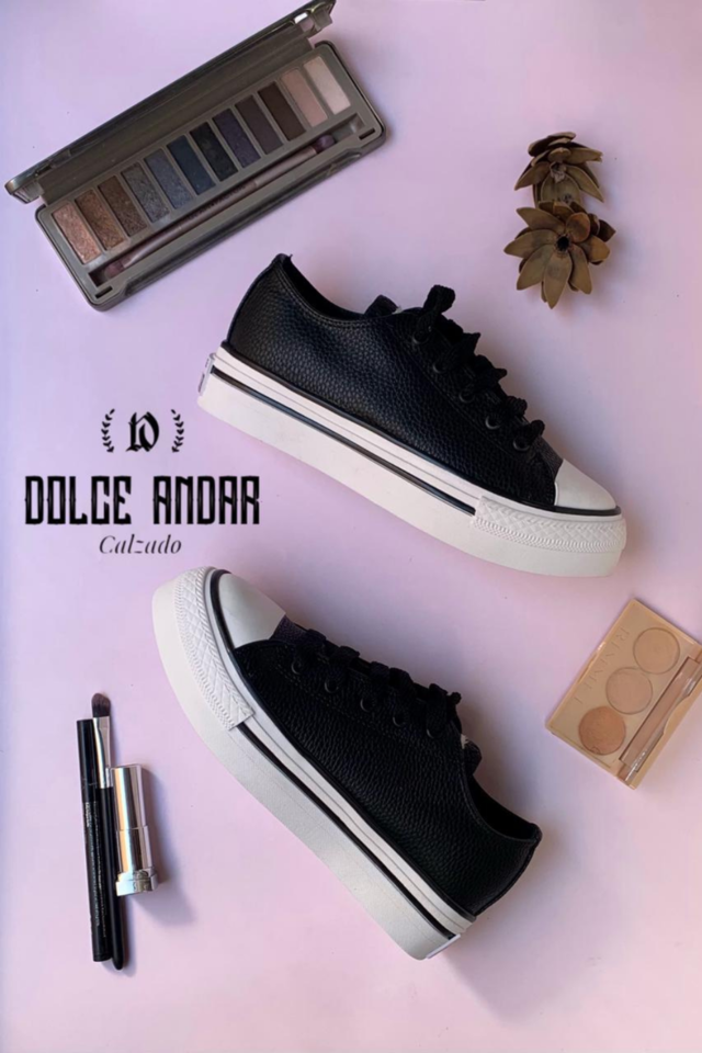 Estilo Converse Negras Ecocuero - Dolce Andar