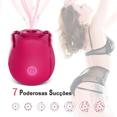 Vibrador Massageador Sexual Para Clitoris E Mamilos Formato de Rosa - 7 Velocidades - Recarregavel na internet