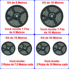 Kit Fita Led 15 Metros Wi-Fi RGB 5050 Colorida + Controle Touch Musical + Fonte Bivolt - Lens Imports