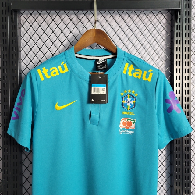 Camisa Seleção Brasileira Pré-Jogo 21/22 Nike Masculina - Azul