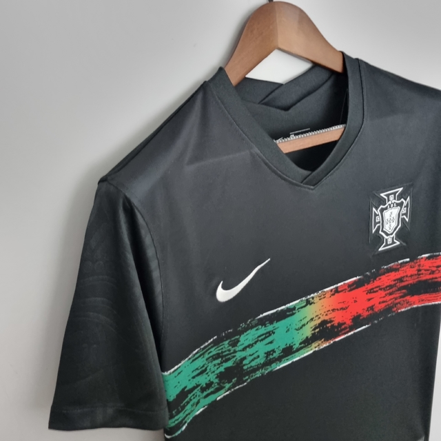 Camisa Portugal Black 22/23 Torcedor Nike Masculina - Preta