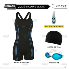 Malla Natacion Con Short Resistente Al Cloro + Antiparra + Gorro - tienda online