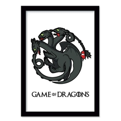 Quadro Game of Dragons c/ moldura e vidro