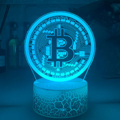 Luminária Bitcoin Led Acrílica 7 Cores - Quarto Geek Store - Loja de Presentes Criativos, Nerd, Geek e Cultura Pop