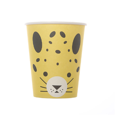 Vaso de papel 8OZ (240cm3) LEOPARDO x 10 unidades