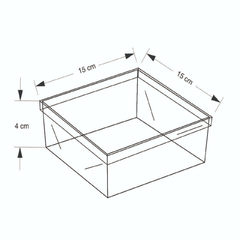Caixa De Acetato Transparente - 15 x 15 x 04 cm. - 20 Unidades na internet