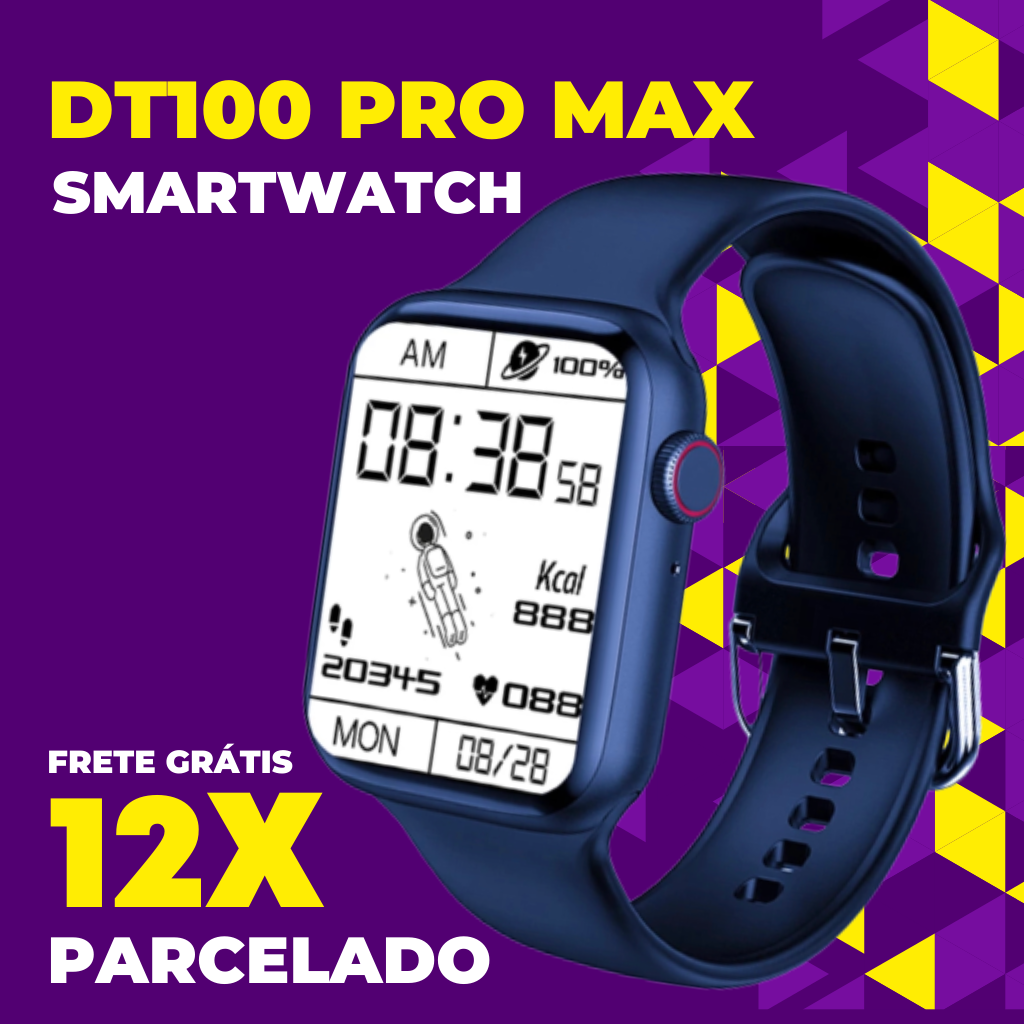 smartwatch iwo max pro troca pulseira 44mm ios android