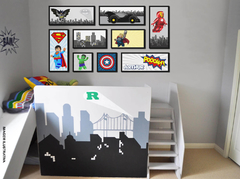 Kit 9 Quadros Super Herois Lego Decoração Quarto Menino - comprar online