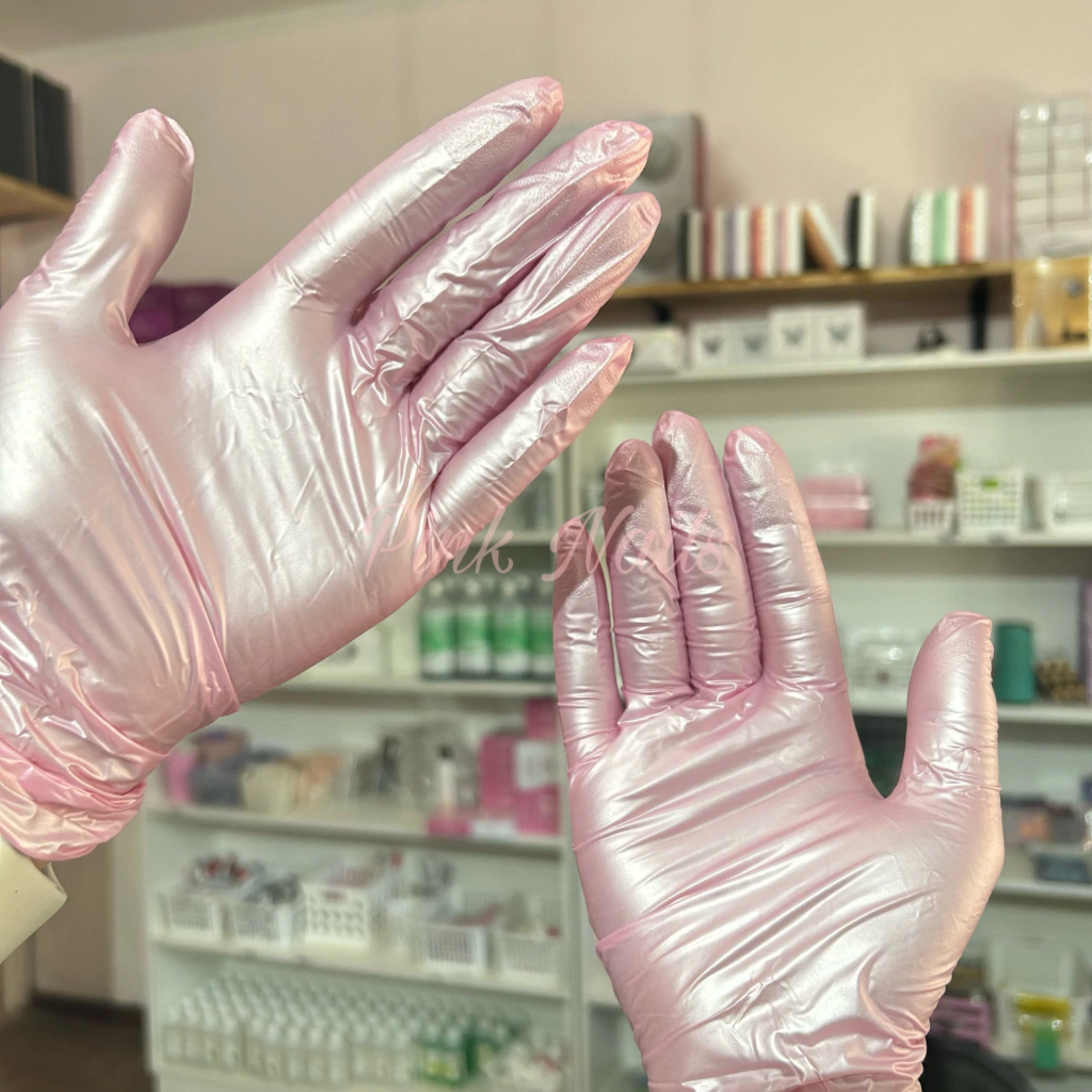 Caja de 100 guantes de nitrilo rosa