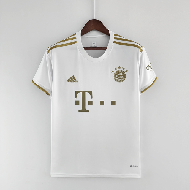 Camisa Bayern de Munique 22/23 Torcedor Adidas - Branca com Dourado