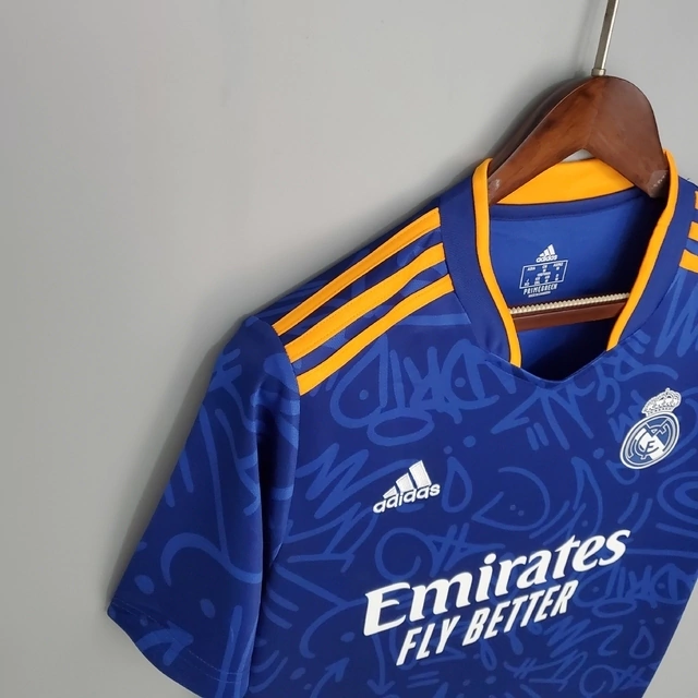 Camisa Real Madrid Away 21/22 Torcedor Adidas Masculina - Azul