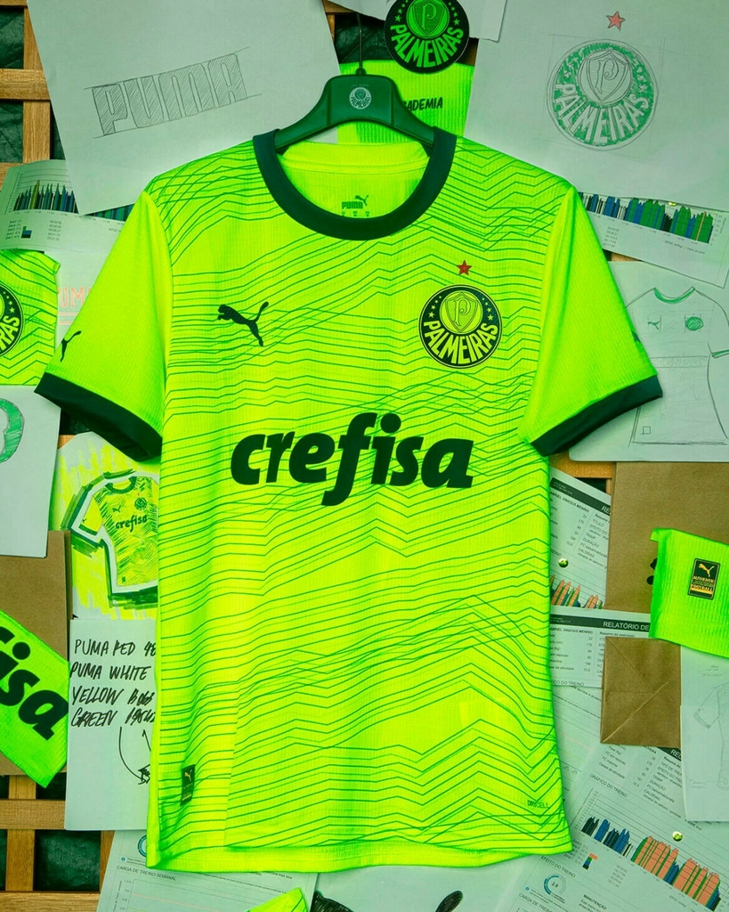 Camisa Palmeiras III 2023 Puma - Torcedor Masculina - Verde Limão