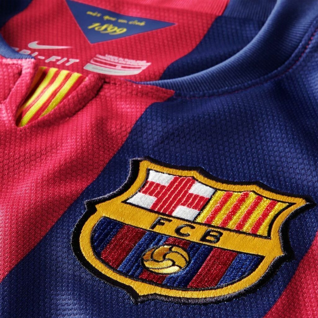 Camisa Barcelona 14/15 I Home Retro Vermelha e Azul Nike