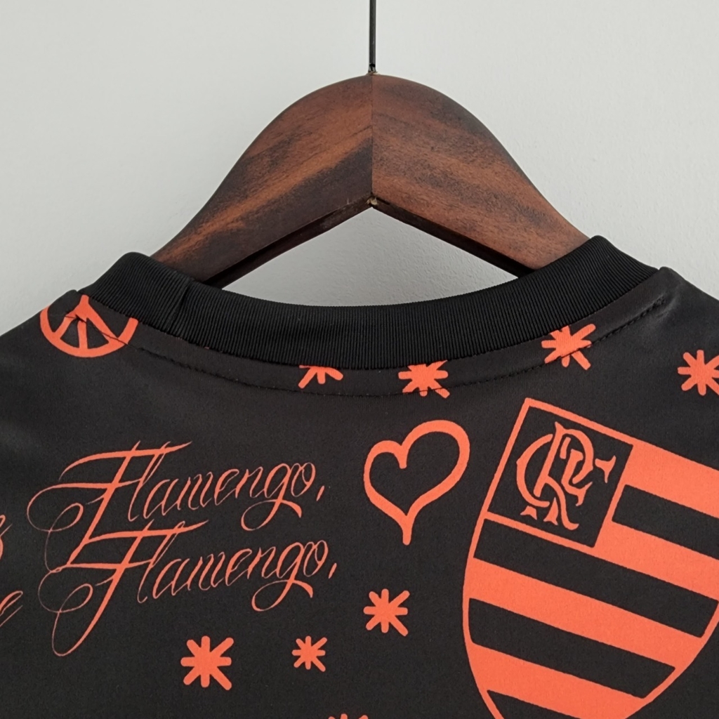 Camisa de Aquecimento Flamengo 22/23 - Pré-Jogo Feminina - Preta