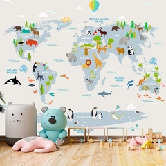 papel de parede mapa mundi infantil
