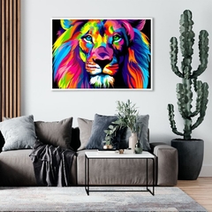 quadro do leão colorido