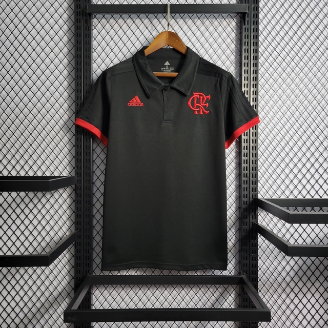 Camisa Polo Flamengo Torcedor Adidas Masculina - Preto