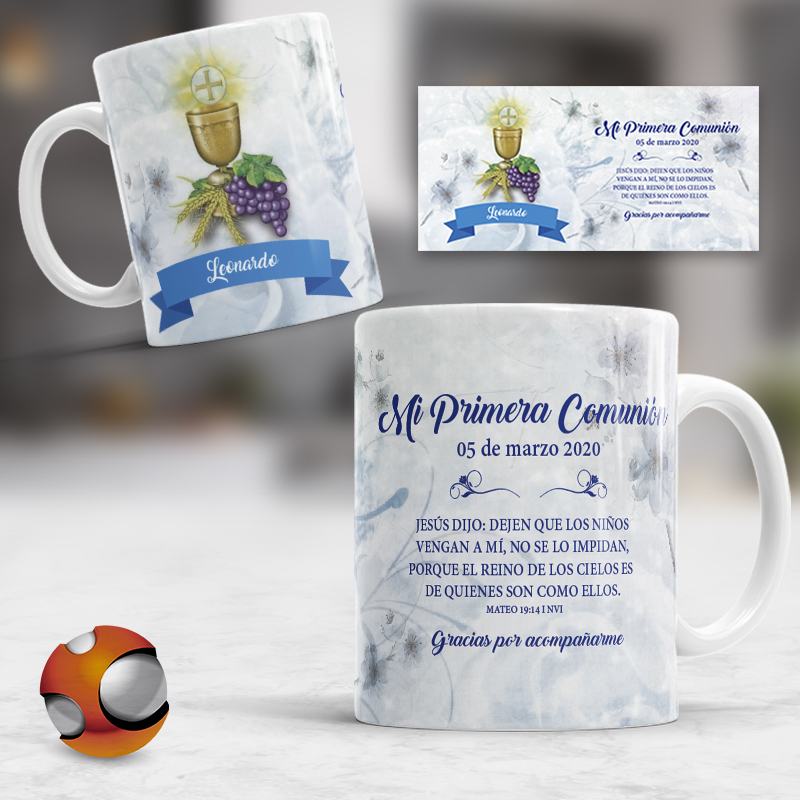 12 Tazas Personalizadas Recuerdo Primera Comunión Copa