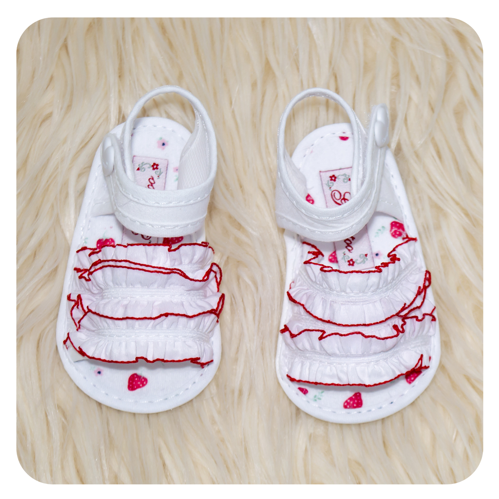 Sandalia nena Blanca con bolados - Comprar en Pletiotos