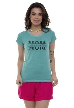 Camiseta Feminina Estonada Estampada - Amazing
